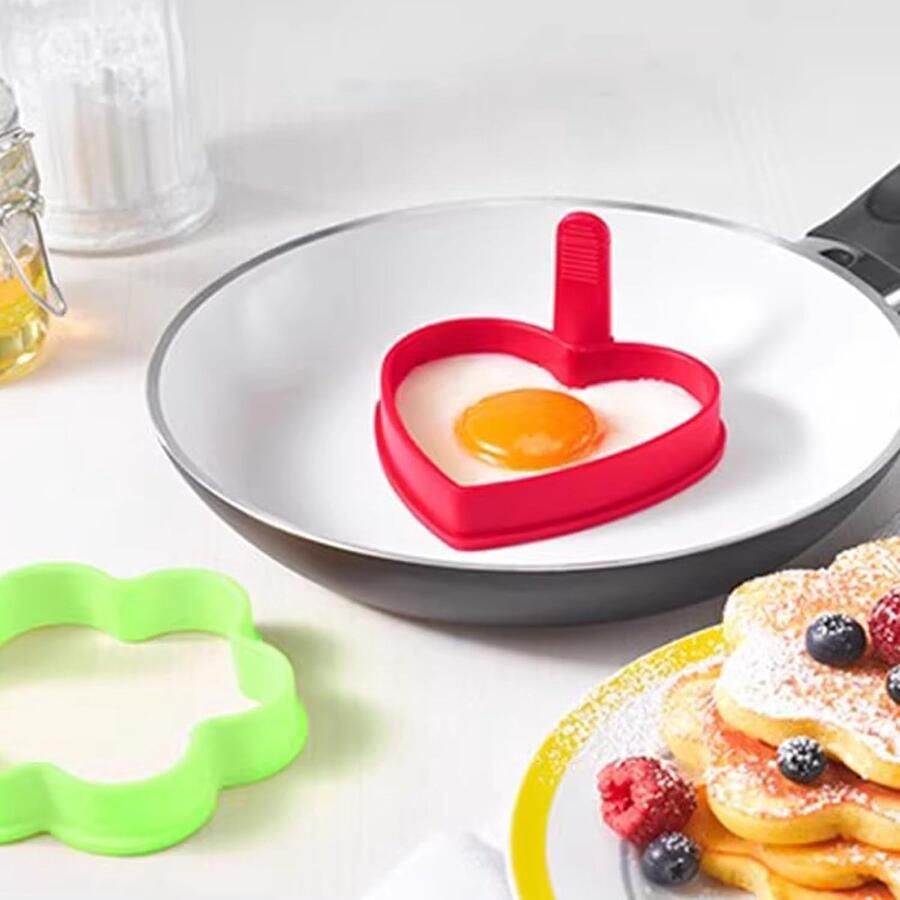 Eierring Pannenkoekvorm Omeletvorm Keukengerei Ontbijt Maken Hittebestendig Siliconen 10x10x7cm Niet gespecificeerd