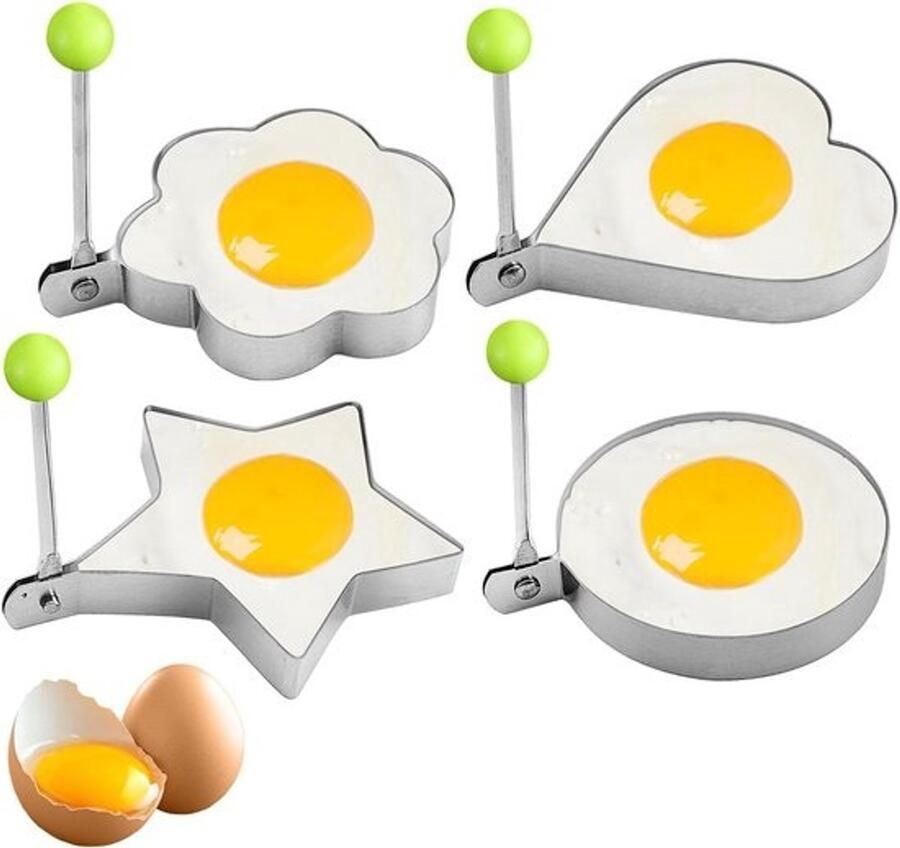 Eierring Set Bakvormen Keuken Perfect Ontbijt Roestvrij Staal 4 Stuks