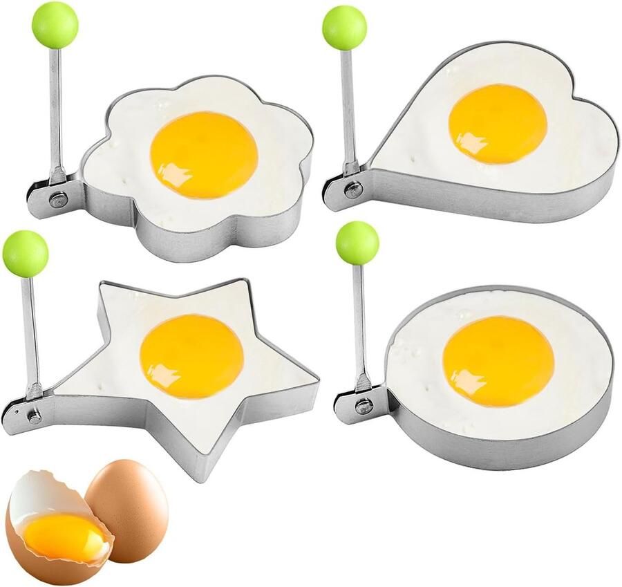 Eierring Set Bakvormen Keuken Perfect Ontbijt Roestvrij Staal 4 Stuks
