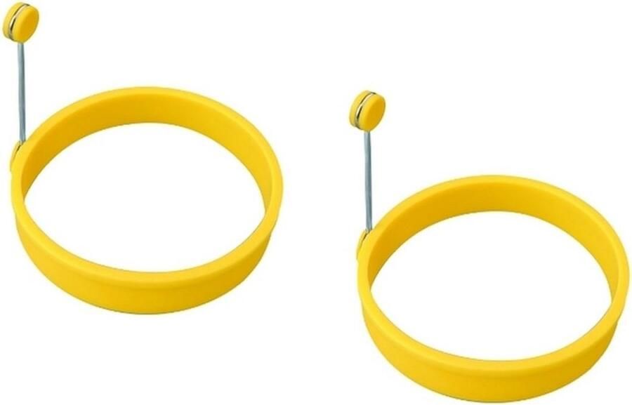 Eierring Set Braadring Siliconen Perfecte Vorm Hittebestendig Materiaal 2 Stuks 10.5cm Grijs