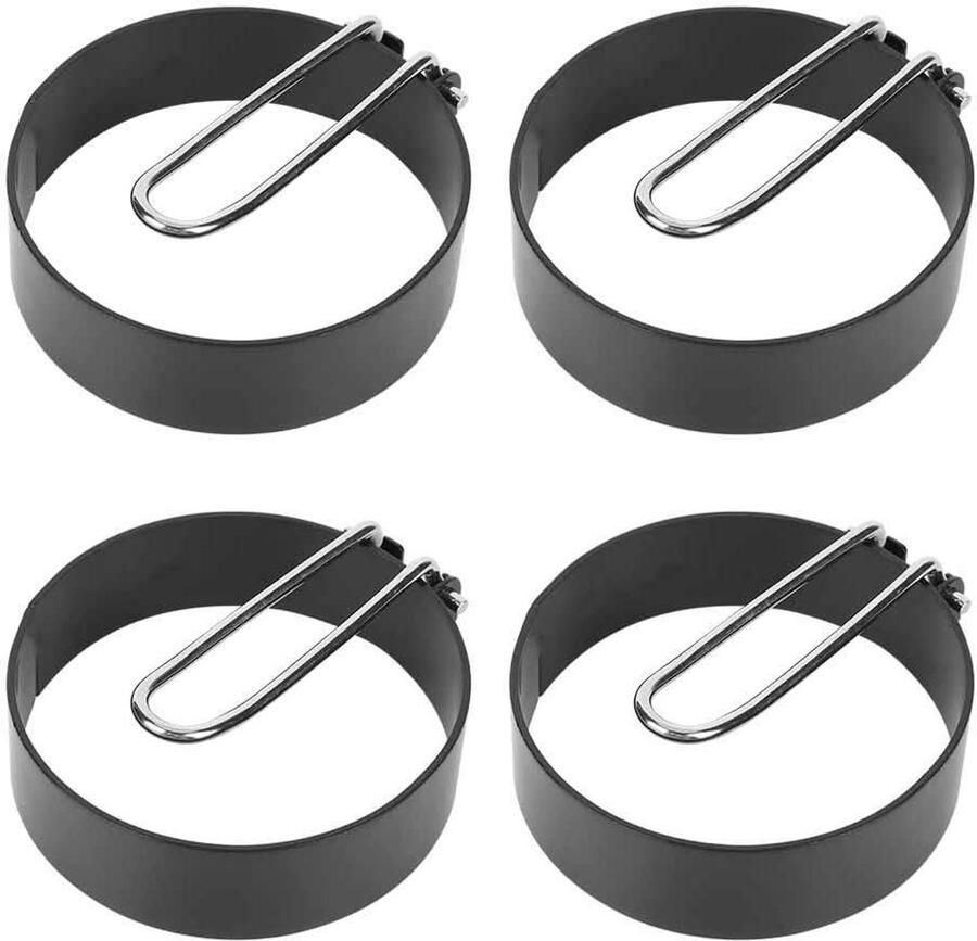 Eierring Set Eiermaker Pannenkoekenring Ontbijt Maken Antiaanbaklaag 7.5 cm Zwart
