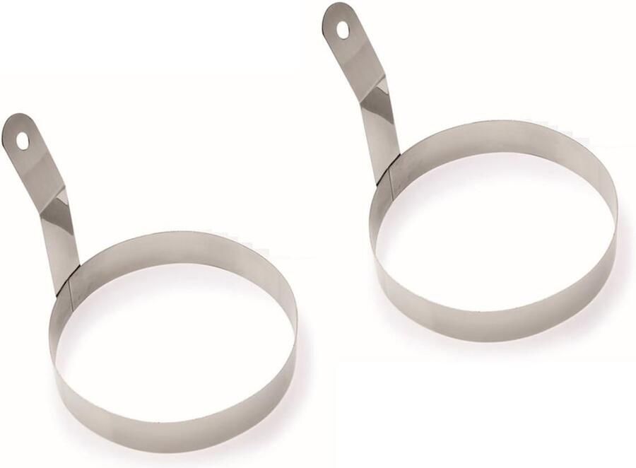 Eierring Set Keukenring Bakvorm Perfecte Vorm Bakken Vaatwasmachinebestendig Ø 10 cm Roestvrij staal