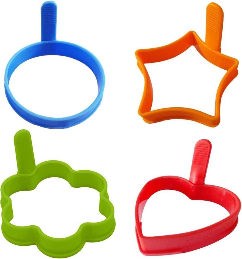 Eierring Set Pannenkoekvorm Omeletvorm Ontbijt Maken Creatieve Vormen 10cm Doorsnede Meerdere Kleuren