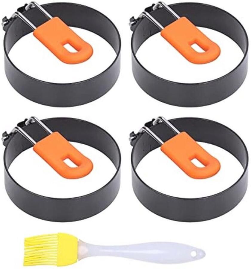 Eierringen 3 Inch Anti-aanbak Stalen Eiervormen voor Perfecte Ontbijt Eiergerechten