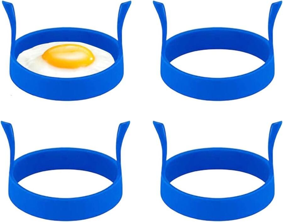 Eierringen Bakplaat Pannenkoekvorm Siliconen Ontbijt Maken Dubbele Handgrepen 4 Stuks Niet gespecificeerd