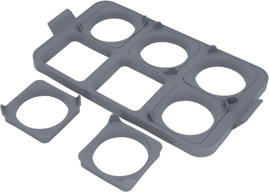 Eierringen Dienblad Omelet Ring Ontbijt Maken 6 Afneembare Ringen 40 x 22 x 3 cm Zwart