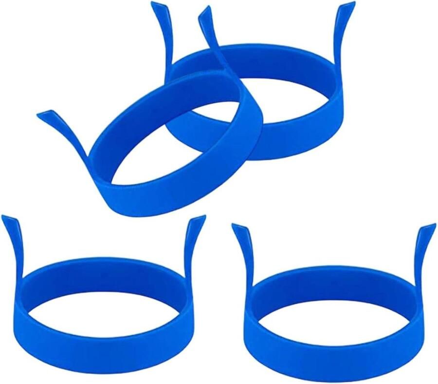 Eierring Set Omelet Mal Ontbijt Maken Antiaanbaklaag 4 stuks Blauw