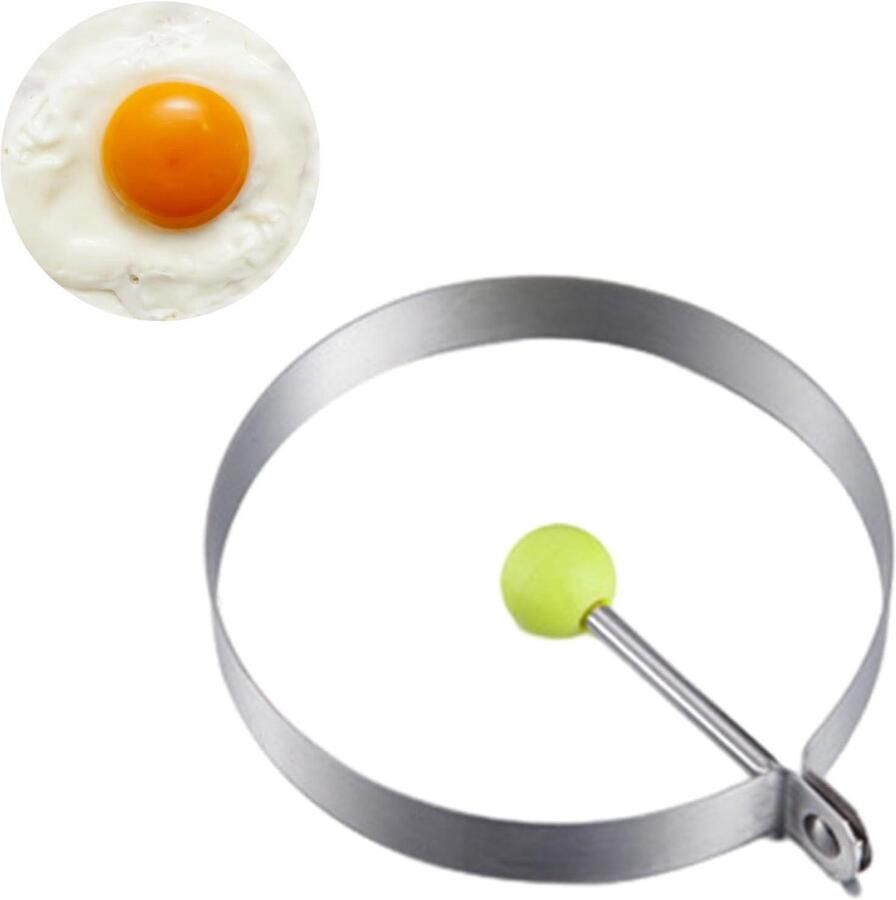 Eierringen Pannenkoekenringen Ontbijt Maken Met Vouwhandvat 1 Stuk Zilver