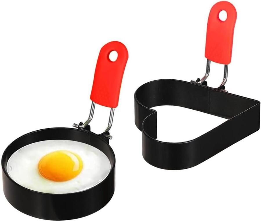 Eierringen Pannenkoekenvorm Spiegelei Ontbijt Maken Anti-aanbaklaag 9 cm Zilver