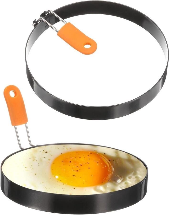 Eierringen Pannenkoekringen Ontbijt Bereiden Anti-aanbak 15 cm Zilver