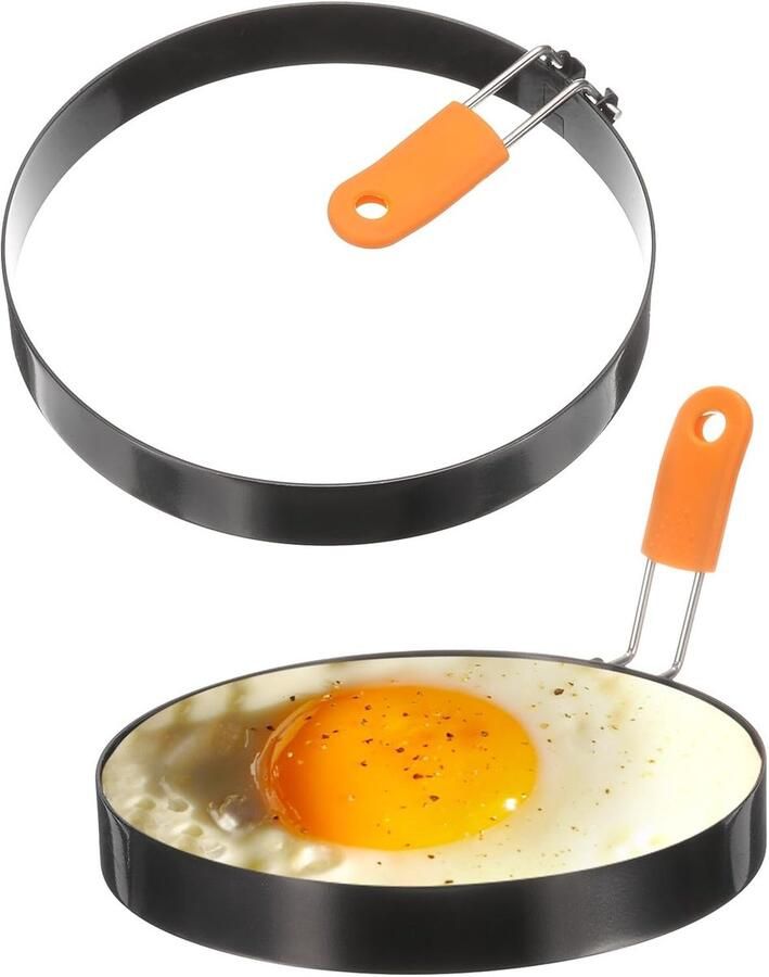 Eierringen Pannenkoekringen Ontbijt Maken Anti-aanbak 15 cm Zilver