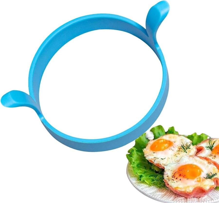 Eierringen Pannenkoekvorm Ontbijt Koken Hittebestendig Siliconen 12 x 8 x 6 cm Blauw