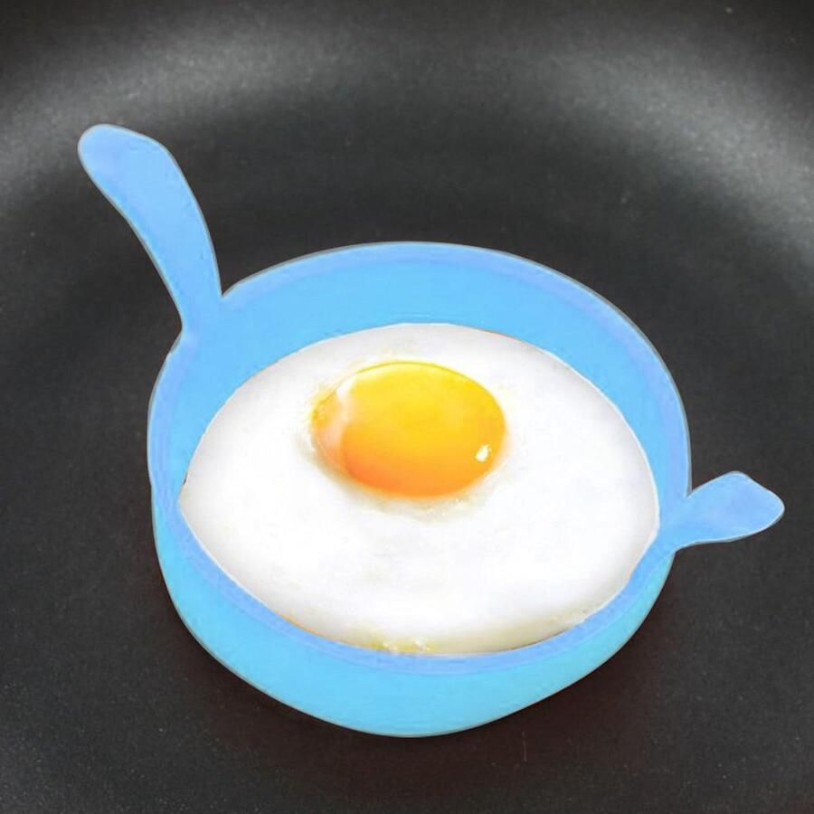 Eierringen Pannenkoekvorm Ontbijt Maken Hittebestendig Siliconen 12 x 8 cm Blauw