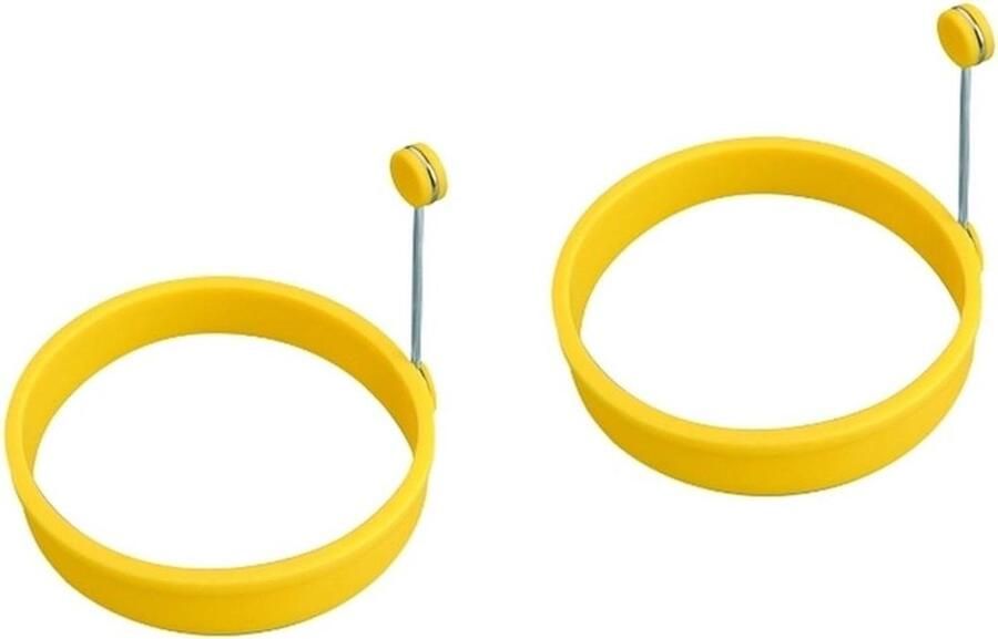 Eierringen Set Braadringen Siliconen Perfecte Eieren Bakken Hittebestendig Materiaal Ø 10.5 cm Zwart