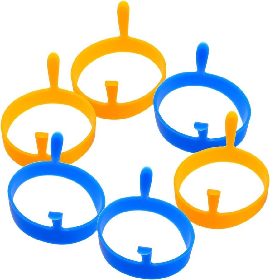 Eierringen Set Omeletvorms Ontbijt Maken Non-stick Silicone 8.5 cm Kleuren