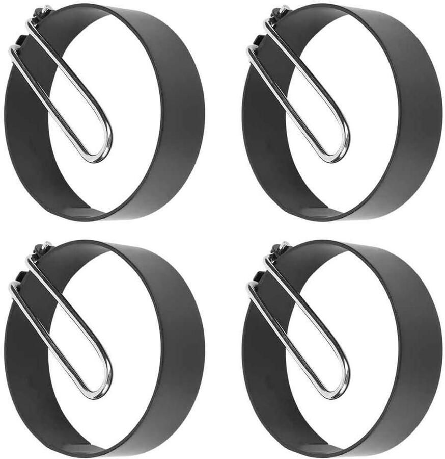 Eierringen Set Ronde Makers Ontbijt Bereiden Anti-aanbaklaag 4 Stuks Zilverkleurig