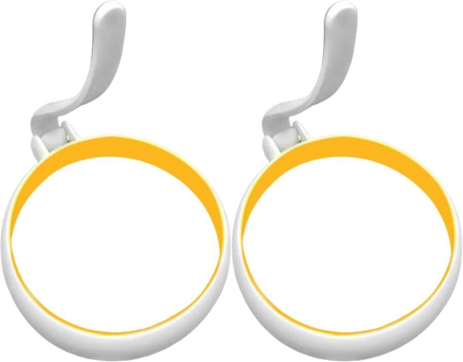 Eierringen Set Ronde Vormen Ontbijt Maken Herbruikbaar en Anti-aanbak 2 Stuks