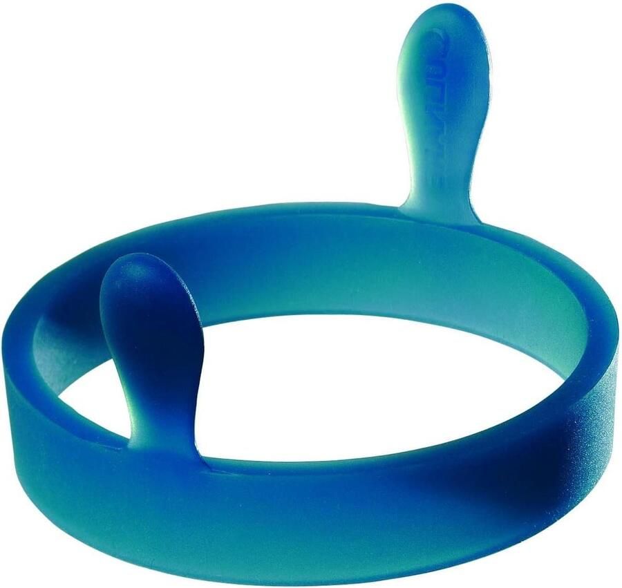 Eierringen Siliconen Ei Vormhouder Ronde Eieren Bakken Hittebestendig Handvat 90mm Diameter Blauw