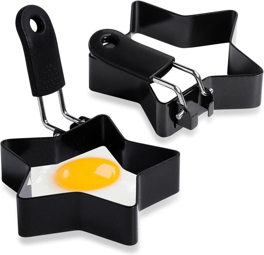 Eierringen Spiegeleivorm Perfecte Eieren Roestvrij Staal 2 Stuks Zwart