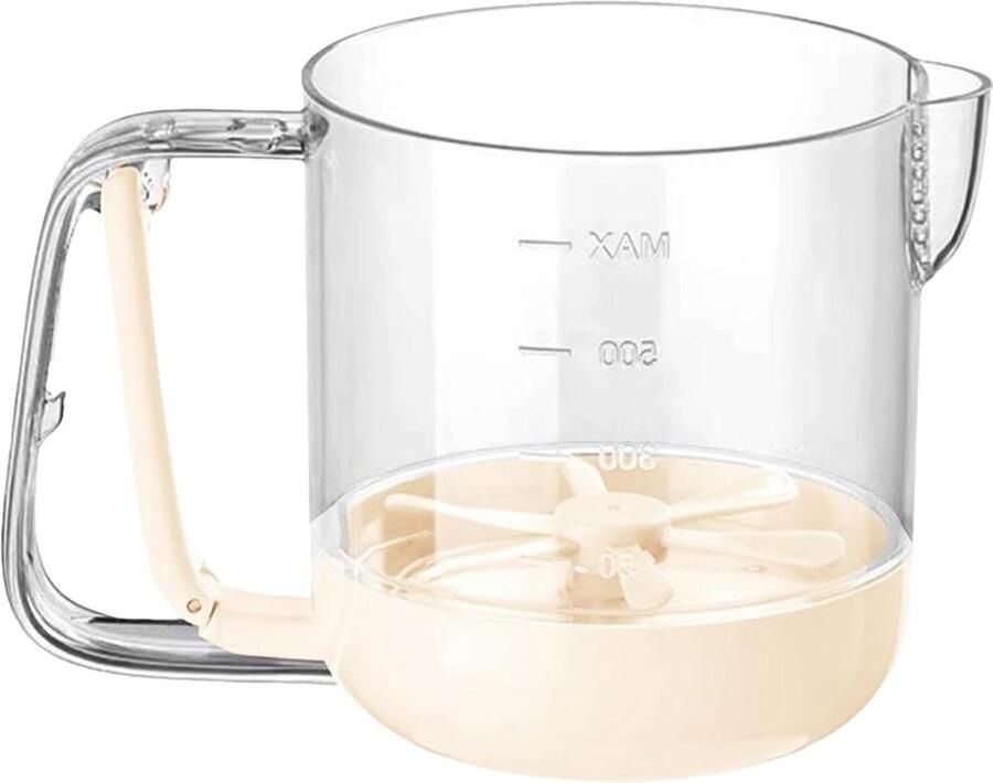 Eierroerbeker Handmixer Garde Bakken Mengen Ingebouwde Weegschaal 16 cm Hoog Beige