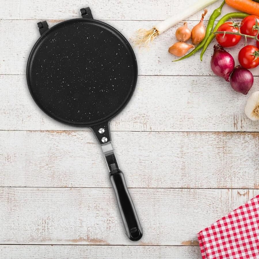 Eierrol Pan Omeletmaker Keuken Ontbijt Bereiden Antiaanbaklaag 39x17 cm Zwart