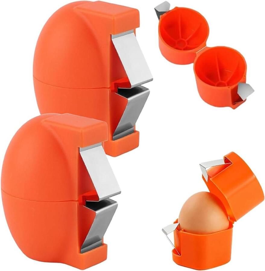 Eierschaal Openen Ei Cracker Koken Bakken Ergonomisch Ontwerp 6.5 x 6.5 x 7.2 cm Oranje