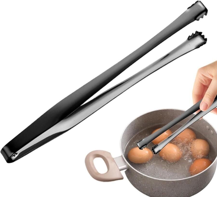 Eierschalenverwijderaar Eierpeler Chalazatrekker Eieren Schillen Voedselveilig Roestvrij Staal 15 cm Zwart