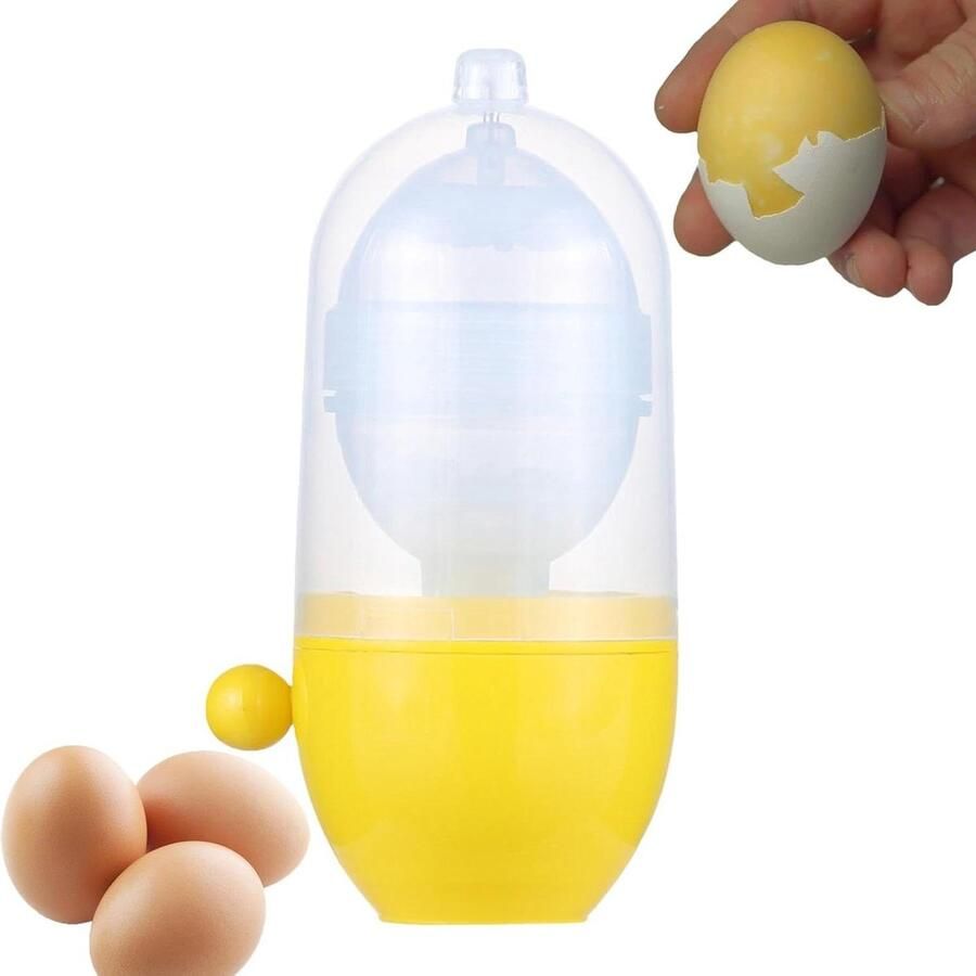 Eierschudder Handmatig Eimixer Spinner Eieren Mengen Schudt binnen de schaal 15 x 6 cm Geel