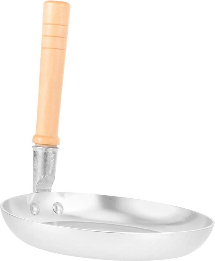 Eierschuitpan Roestvrij Staal Koekenpan Omeletpan Ontbijt Maken Anti-aanbaklaag 18.5 cm Zilver