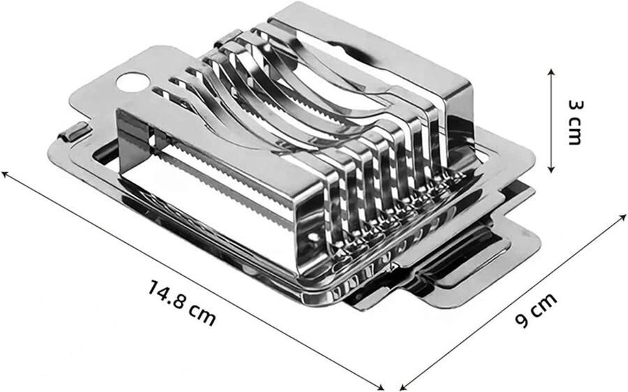Eiersnijder en Fruitsnijder Multifunctioneel Keukengereedschap voor Hardgekookte Eieren Bananen Aardbeien kiwi's Vaatwasmachinebestendig (Gekarteld mes)