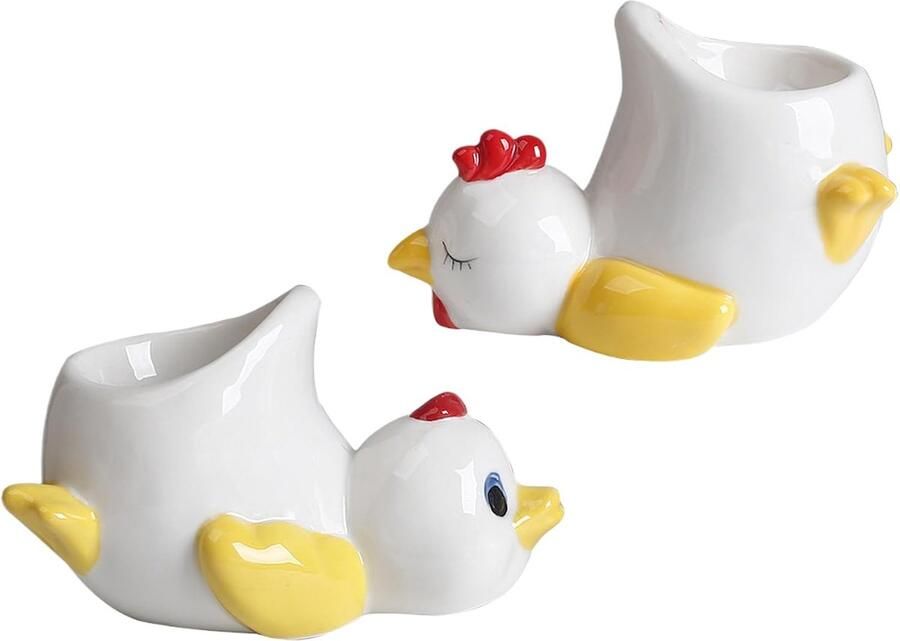 Eierstandaard Eierhouder Keramiek Ontbijt Presenteren Creatief Dierontwerp Ca 11 cm Wit