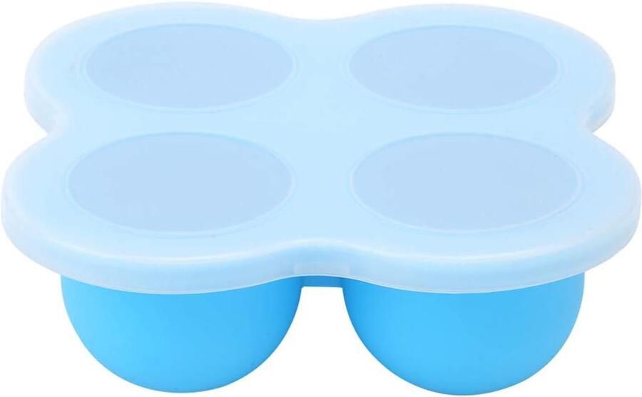 Eierstomer 4 Gaten Silicone Houder Eieren Koken Hittebestendig Materiaal 14 x 14 x 5 cm Blauw