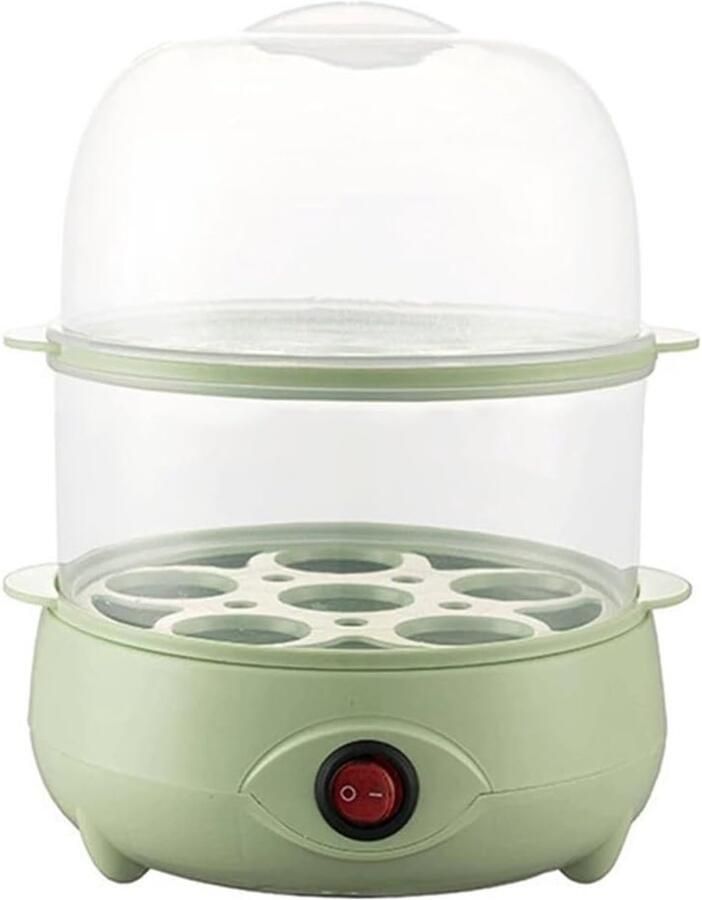 Eierstomer en eierkoker met anti-droogverbrandingsveiligheid en automatische uitschakeling capaciteit met 3 niveaus voor maximaal 15 eierenSnel ontbijt kookgadget voor thuis en keuken