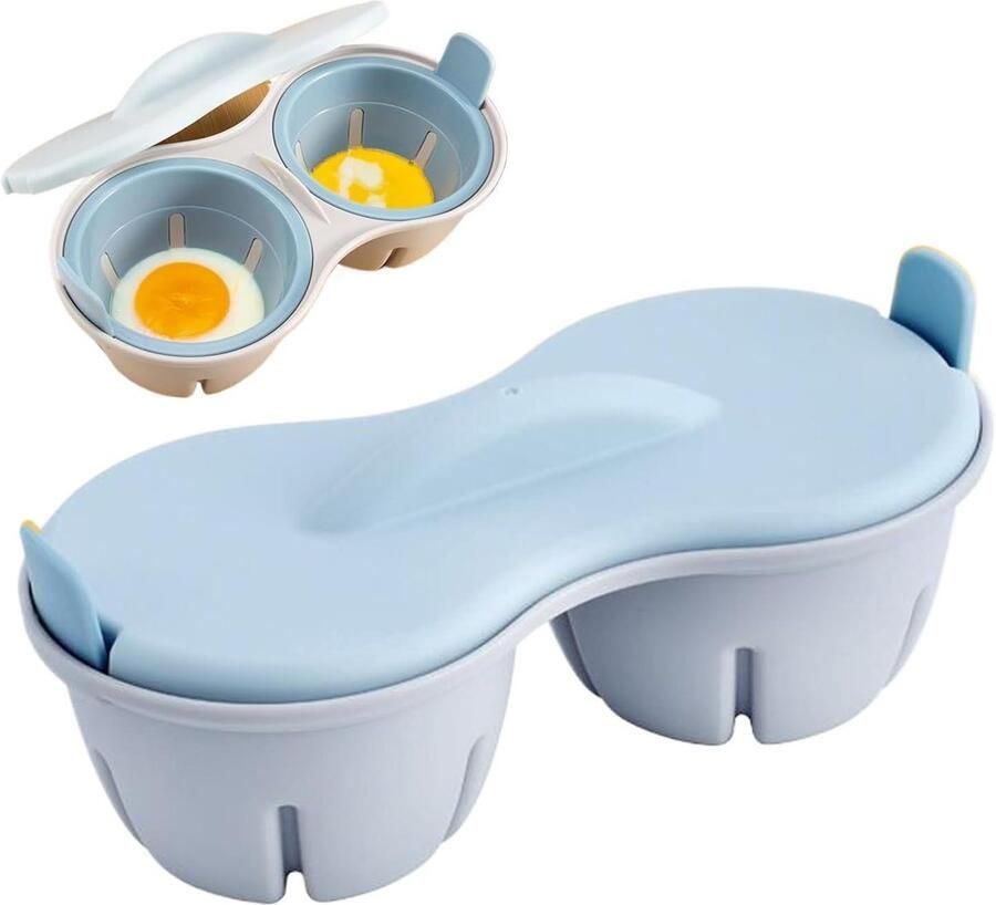 Eierstomer Magnetron Eierkoker Houder Snel Ontbijt Veelzijdig Koken 22 cm Lengte Blauw