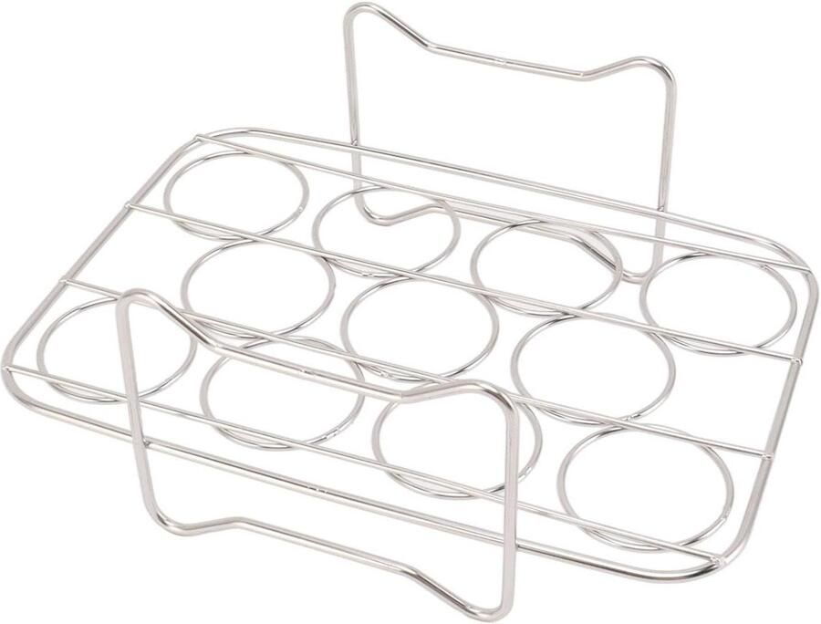 Eierstoomhouder Stoomrek Eieren Koken Roestvrij Staal 20.5 cm Zilver