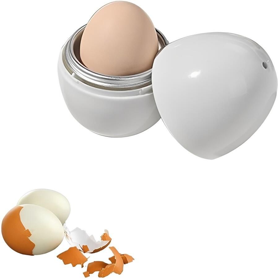 Eierstoompan Eierkoker magnetron Apparaat voor het koken van eieren Voor het koken van 1 ei PP Wit