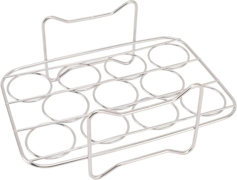 Eierhouder Eierrekje Stoommandje Eieren Koken Roestvrij Staal 21 x 15 x 9 cm Zilverkleurig