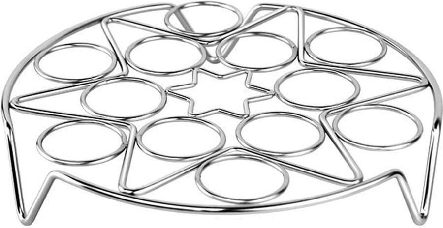 Eierstoomrek Stoommandje Onderzetter Voedsel Stomen Uitbreidbaar Ontwerp 22 cm Diameter Zilver