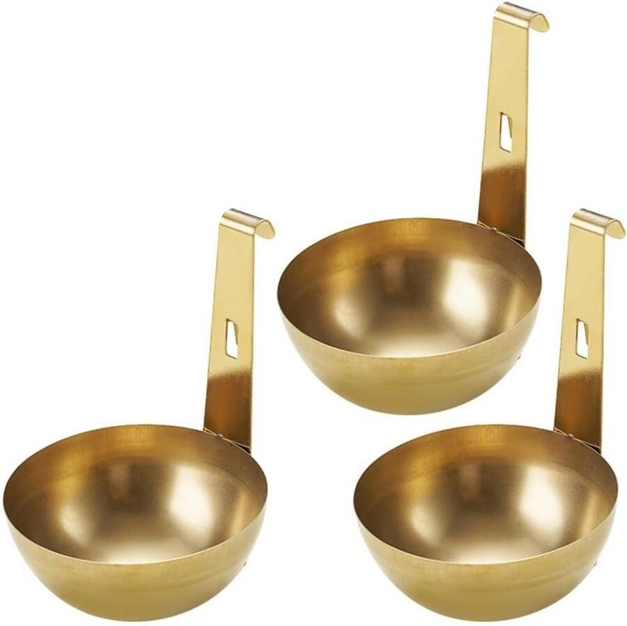 Eierstroper Set Gepocheerde Eimaker Ontbijt Bereiden Roestvrij Staal Compact Formaat Goud