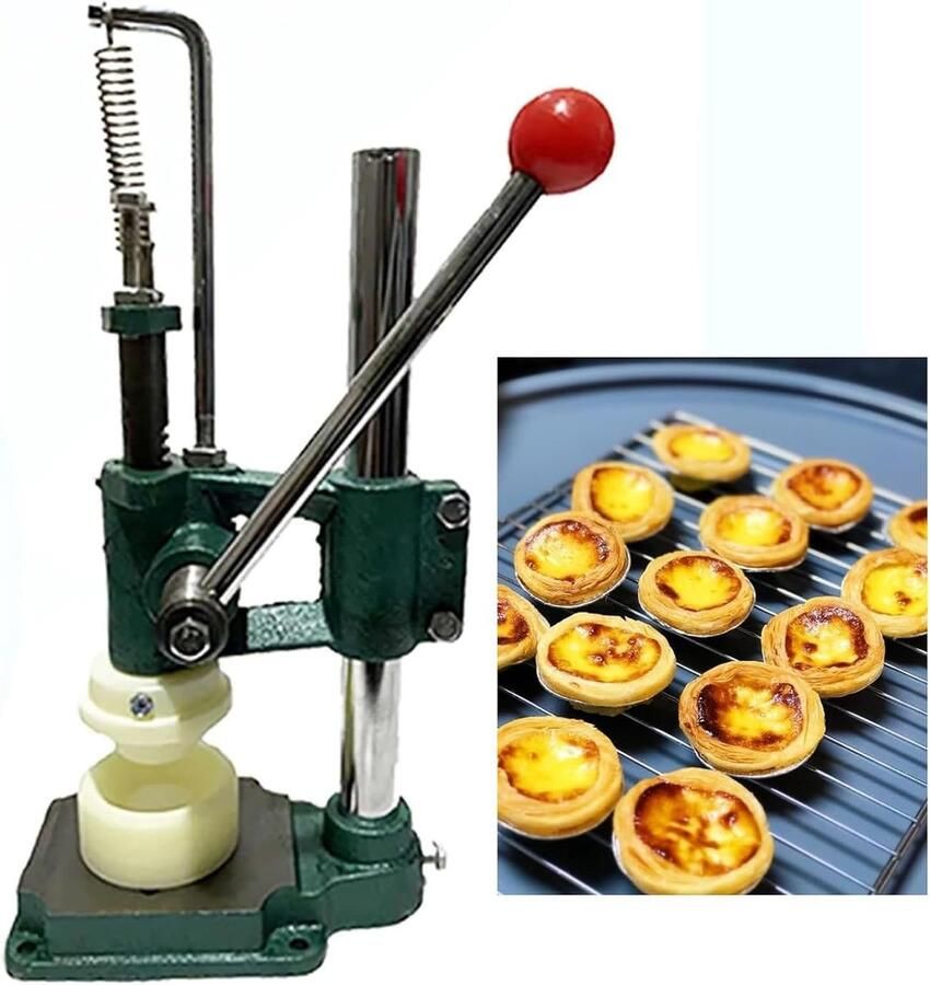 Eiertaart Persmachine Taartbodem Maker Desserts Maken Arbeidsbesparend Hefboomontwerp 12x20x42 cm Zilver