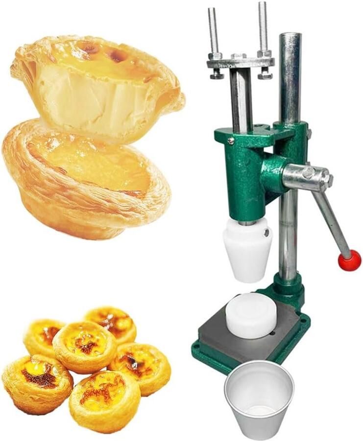 Eiertaart persmachine Taartvorm gereedschap Bakken Maken Handmatig Hefboommechanisme 12x20x42cm Zilver