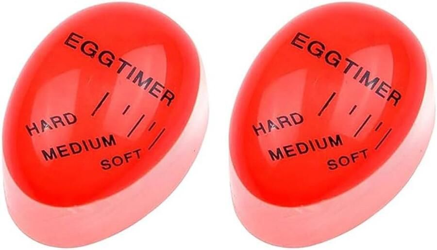 Eiertimers Kookhulpmiddelen Perfect Gekookte Eieren Kleurveranderend 2 Stuks Rood