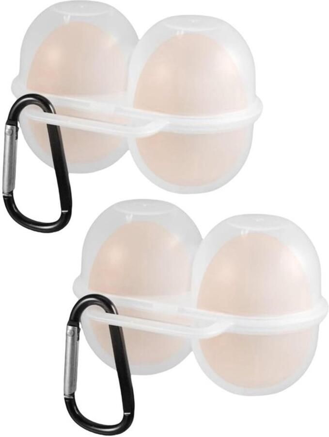 Eiertransportbox 2 stuks Kunststof Eierdoos Eierhouder voor 4 Eieren Beweegbare Doos Outdoor Camping Voedselveilig PP