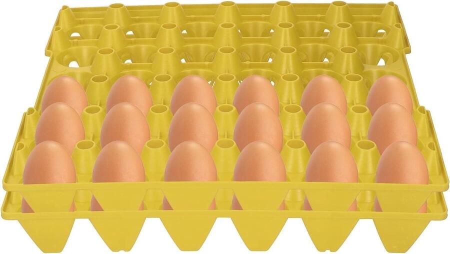 Eiertrays Set Ei Opslag Veilig Transport Stapelbaar Ontwerp 30 Eieren Per Tray Geel