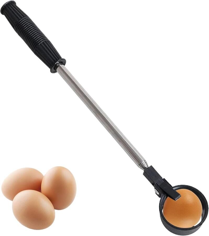 Eiervanger Eierverzamelaar Eieren Verzamelen Telescopisch 40-195 cm Zwart