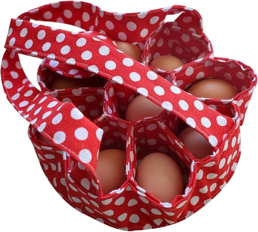 Eierverzamelmand Eiermand Eieren Verzamelen 9 Vakken 23 cm Rood