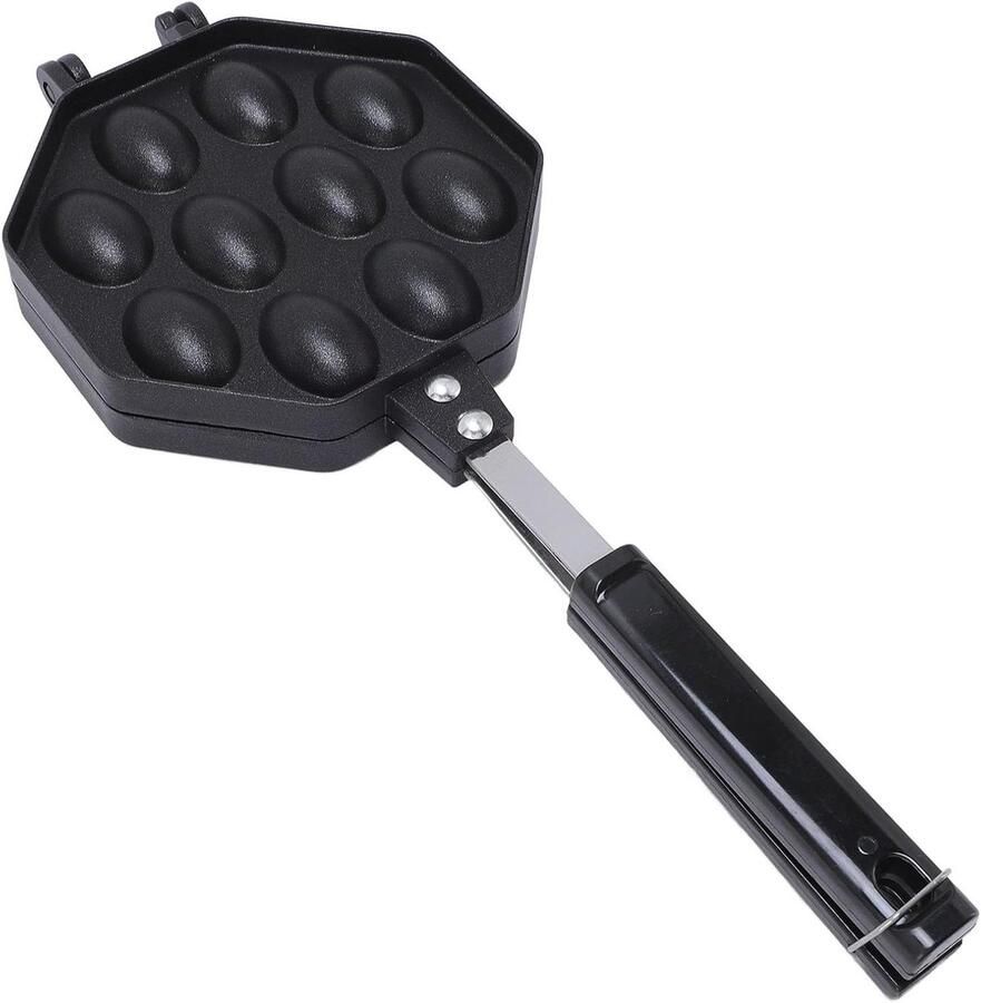 Eierwafel Pan Bubble Waffle Maker Wafels Maken Anti-aanbaklaag 15x37.5cm Zwart