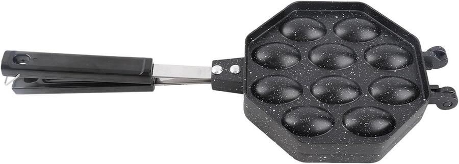 Wafelijzer Pan Eierwafel Bakplaat Lekkere Wafels Maken Anti-aanbak Coating 15x37.5cm Zwart