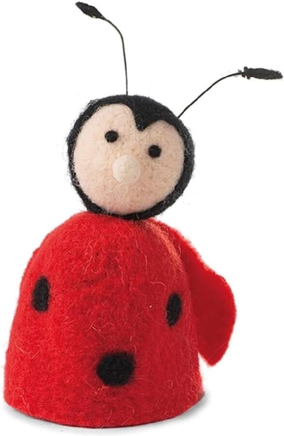 Eierwarmer Vilt Grappig Figuur Ontbijt Tafel Decoratie Handgemaakt Ontwerp 10 cm Hoog Rood