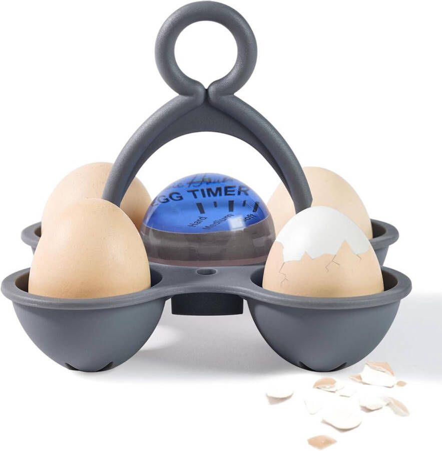 Eierwekker voor het koken van eieren houder voor gekookte eieren die van kleur verandert als ze klaar zijn voor het koken van harde middelgrote en zachte eieren eierwekker met houder voor gekookte eieren (blauw)